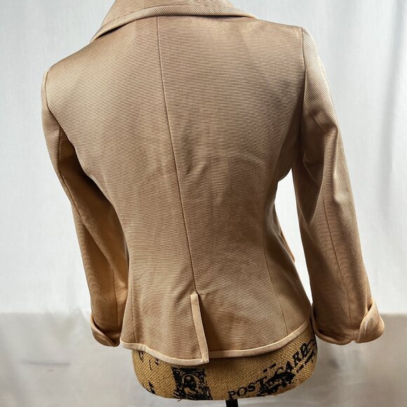 Talbots Tan Blazer Jacket Size 4 Petite Talbots Double Breasted - Picture 6 of 15